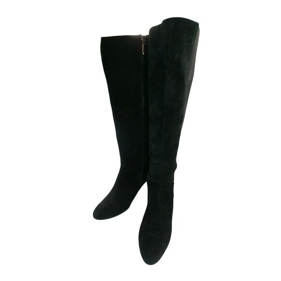 ADRIENNE VITTADINI! BLACK GENUINE SUEDE LEATHER W/ELASTIC STRETCH BOOTS! SZ 6M - Picture 3 of 9